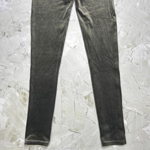 Spanx High Waisted Slimming Velvet Velour Leggings Metallic Shine Gray Size S - Picture 9 of 12